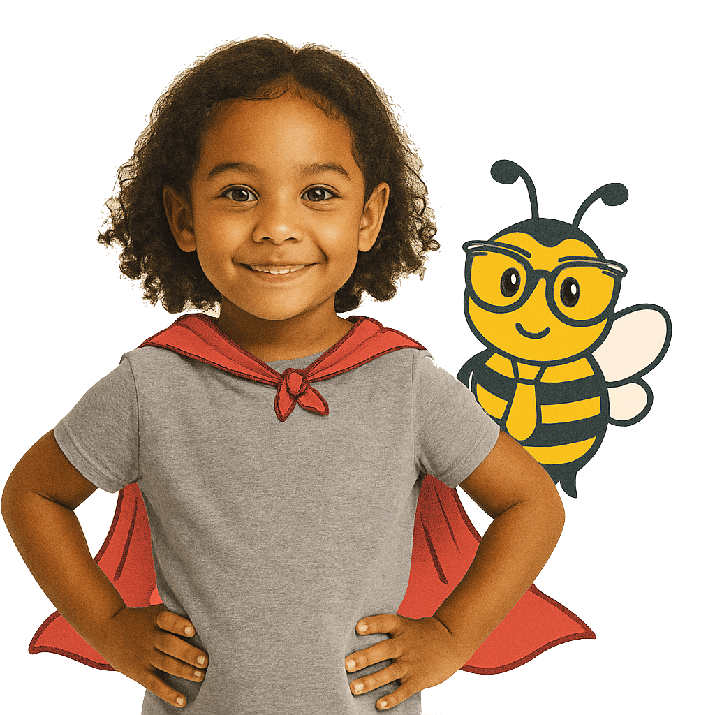 Girl with bee sidekick placeholder
