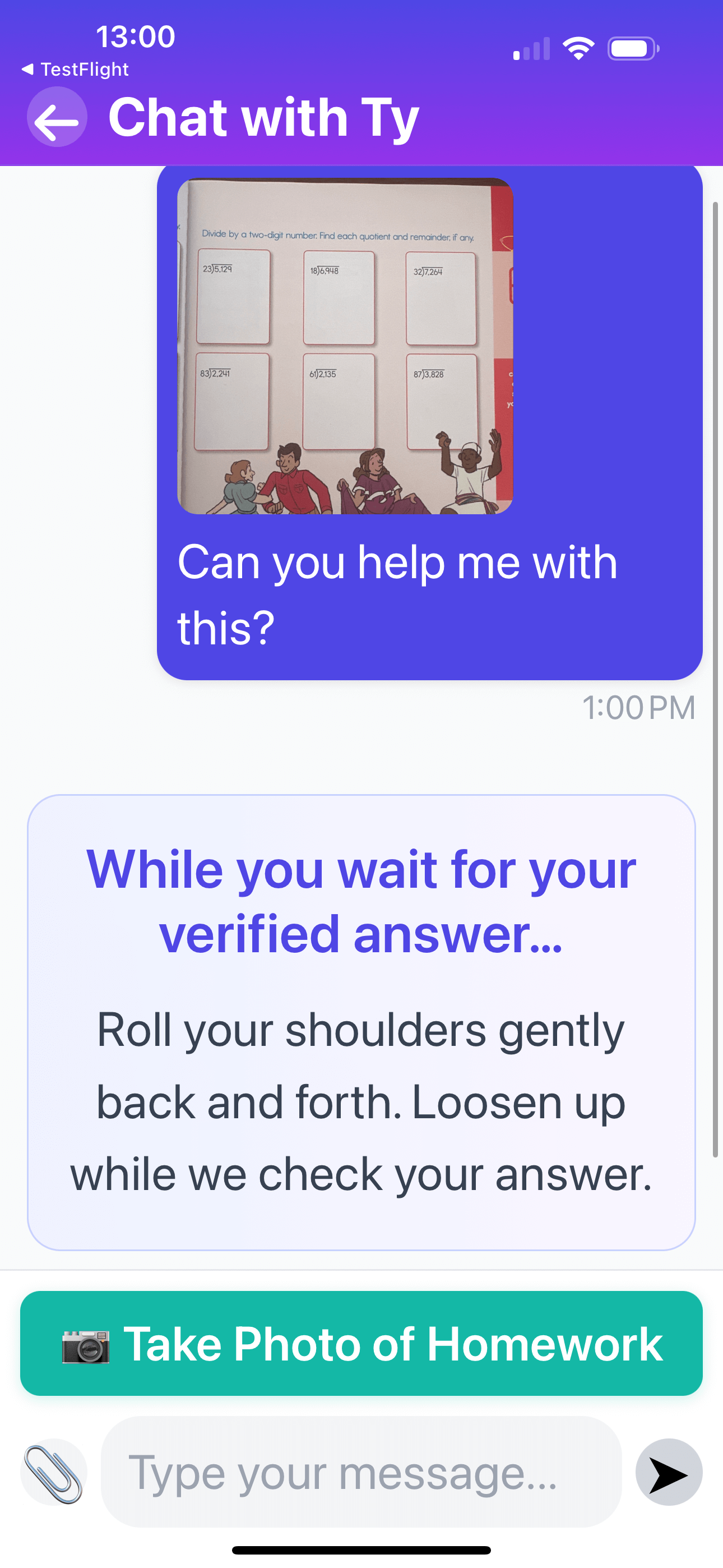 TYB mindful pause screen reminding students to stay focused
