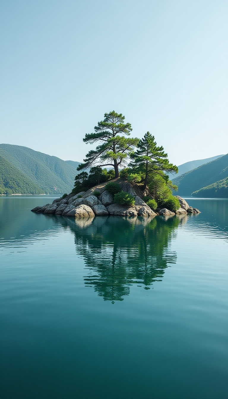 Explore Serenity: AI-Created Lake Landscape for Kids