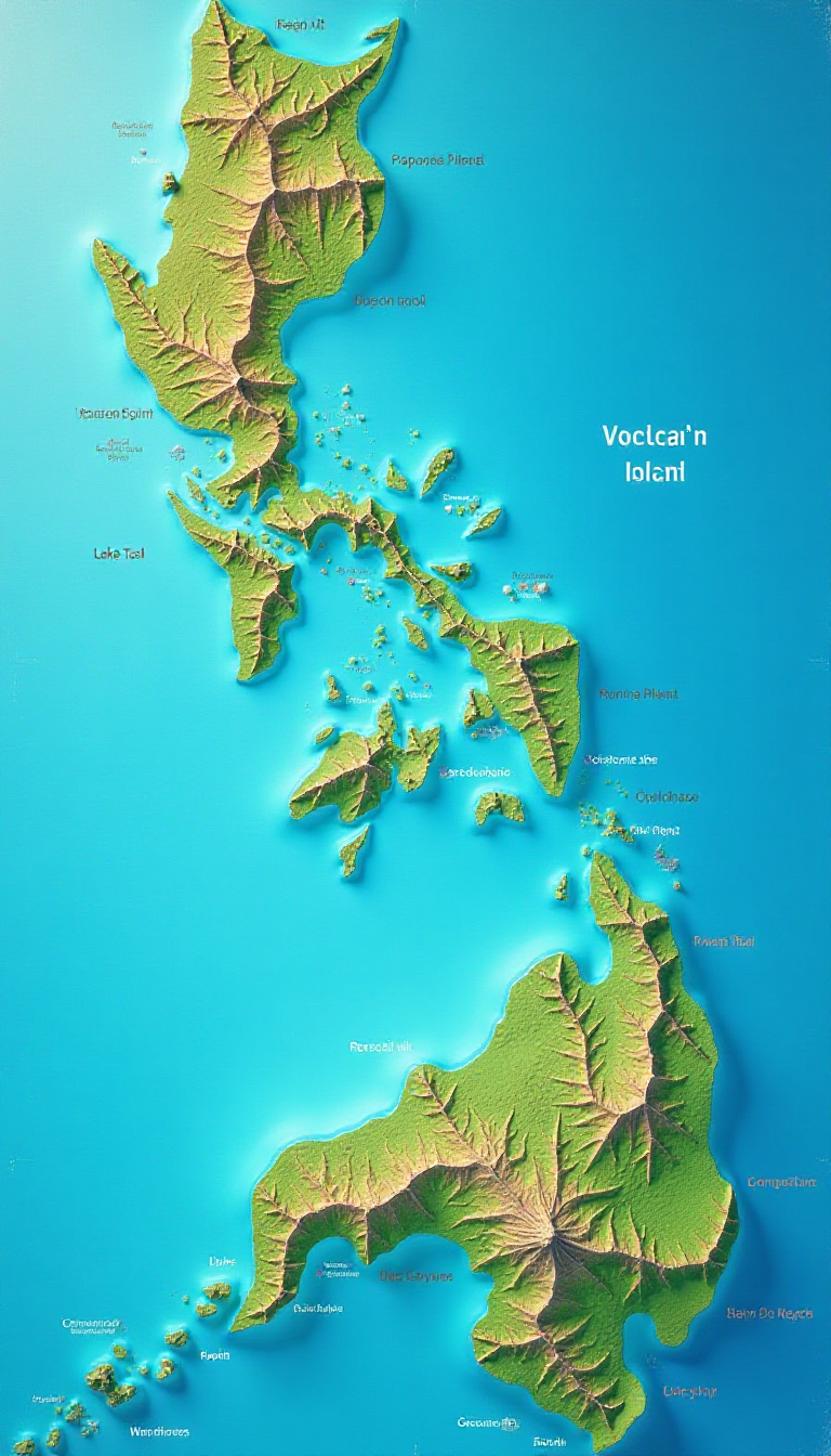 Explore Vulcan Point & Lake Taal: Educational Map for Kids