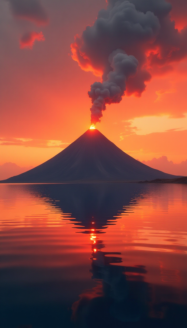 Explore the Beauty of Nature: A Kid's AI-Generated Volcano Scene