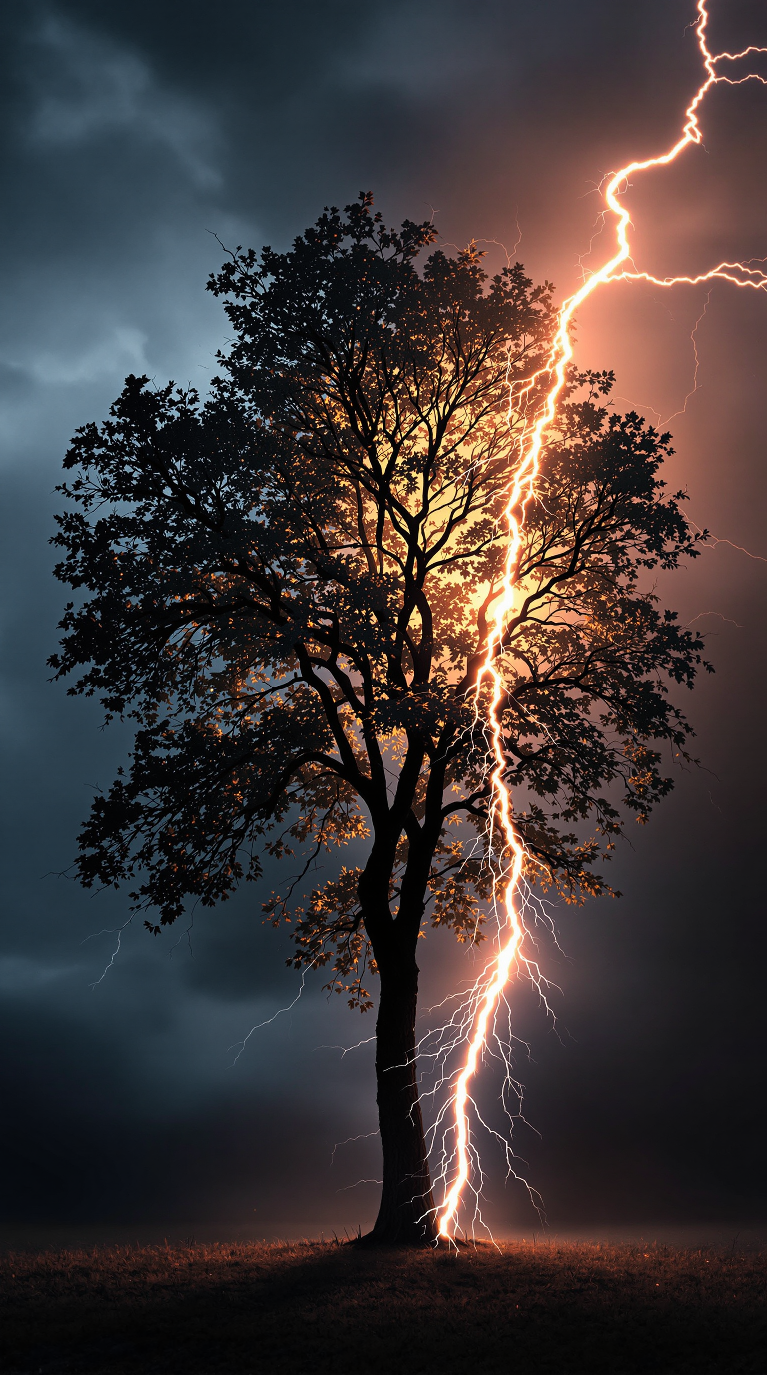 Stunning Lightning Bolt Strikes Tree - AI Art for Kids