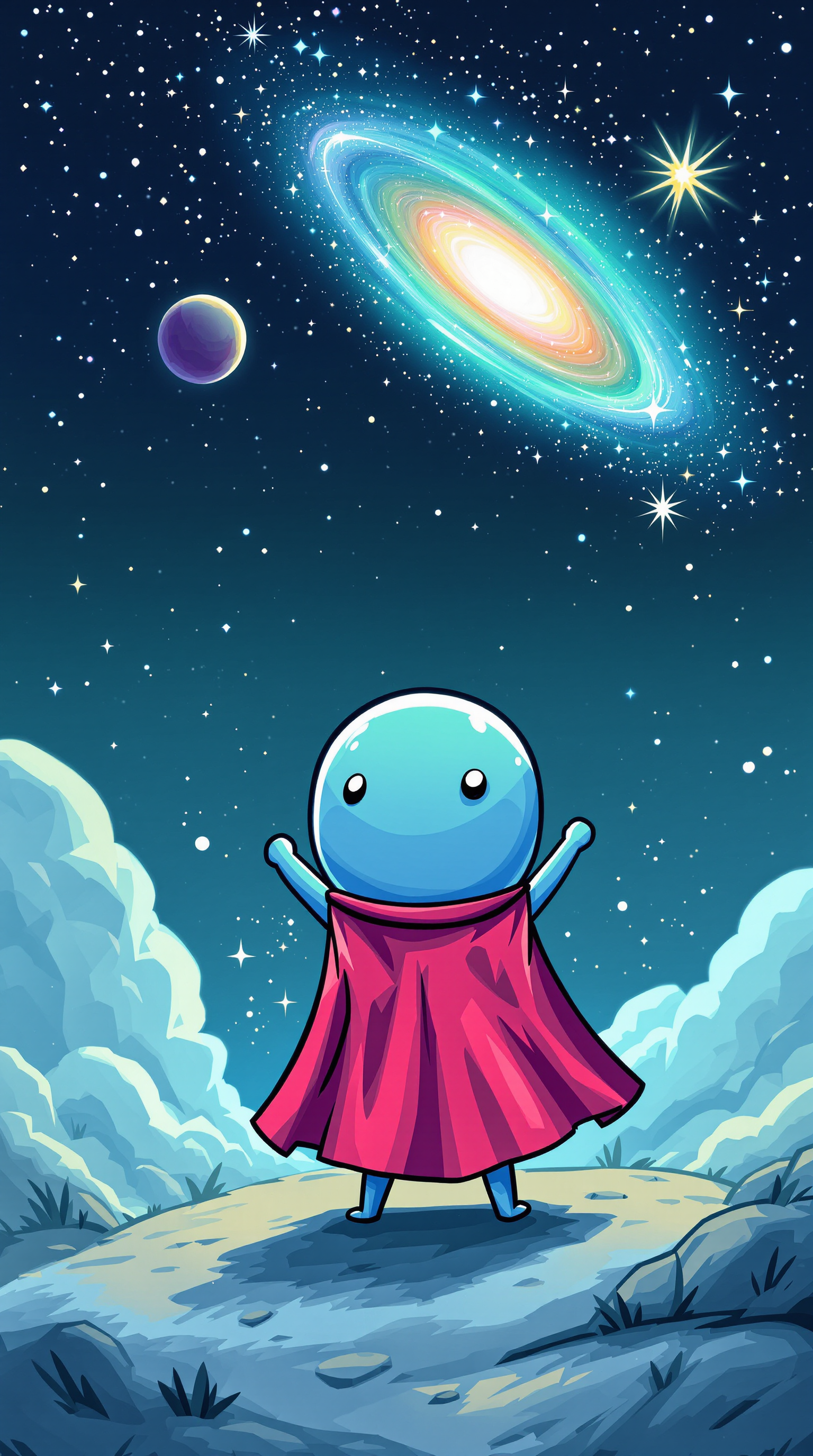 Explore the Universe with Our Superhero Microbe Illustration