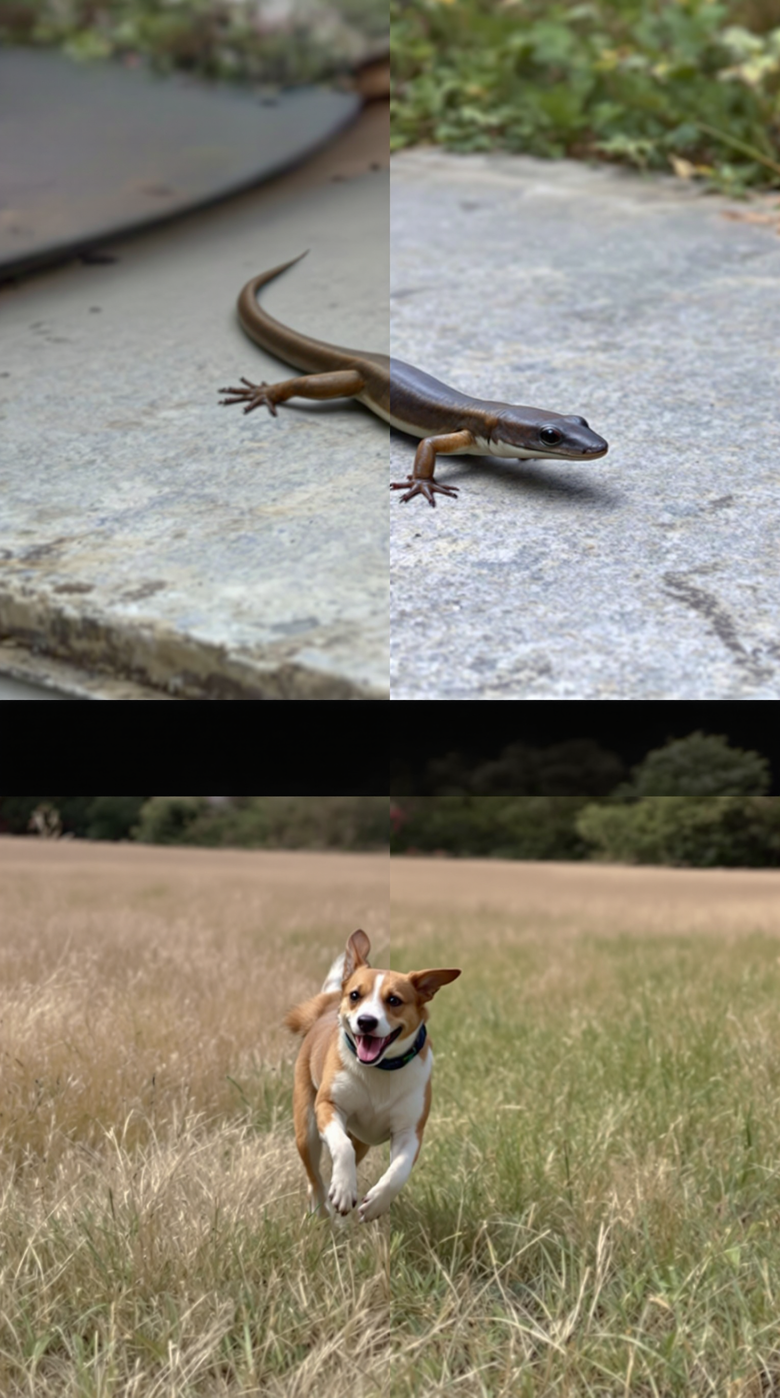 Discover Nature's Wonders: Salamander & Dog in Motion