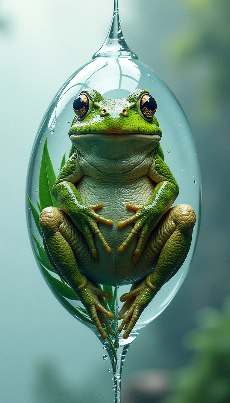Explore Nature's Duality: Frog in Ice vs. Alive - Train Your Brain AI