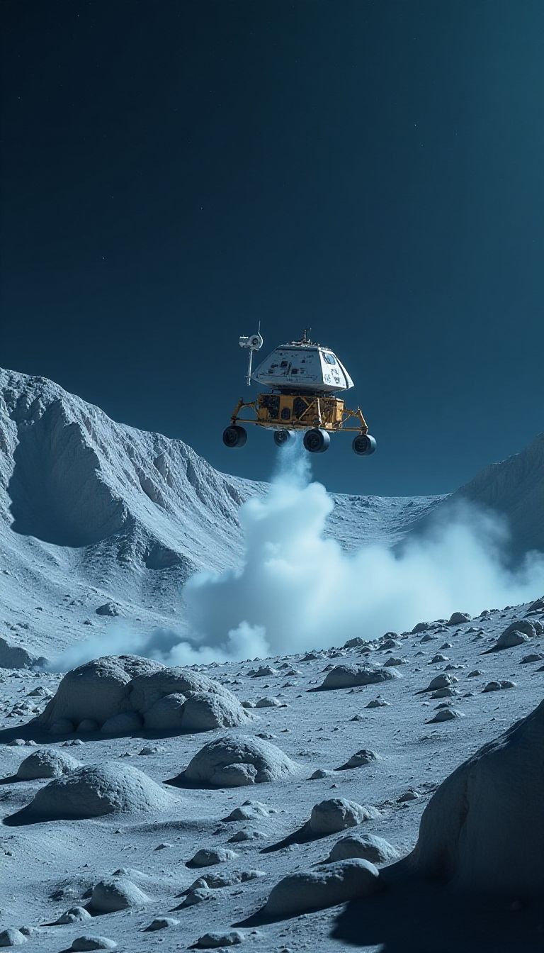 Explore the Moon: AI-Generated Lander Image for Kids