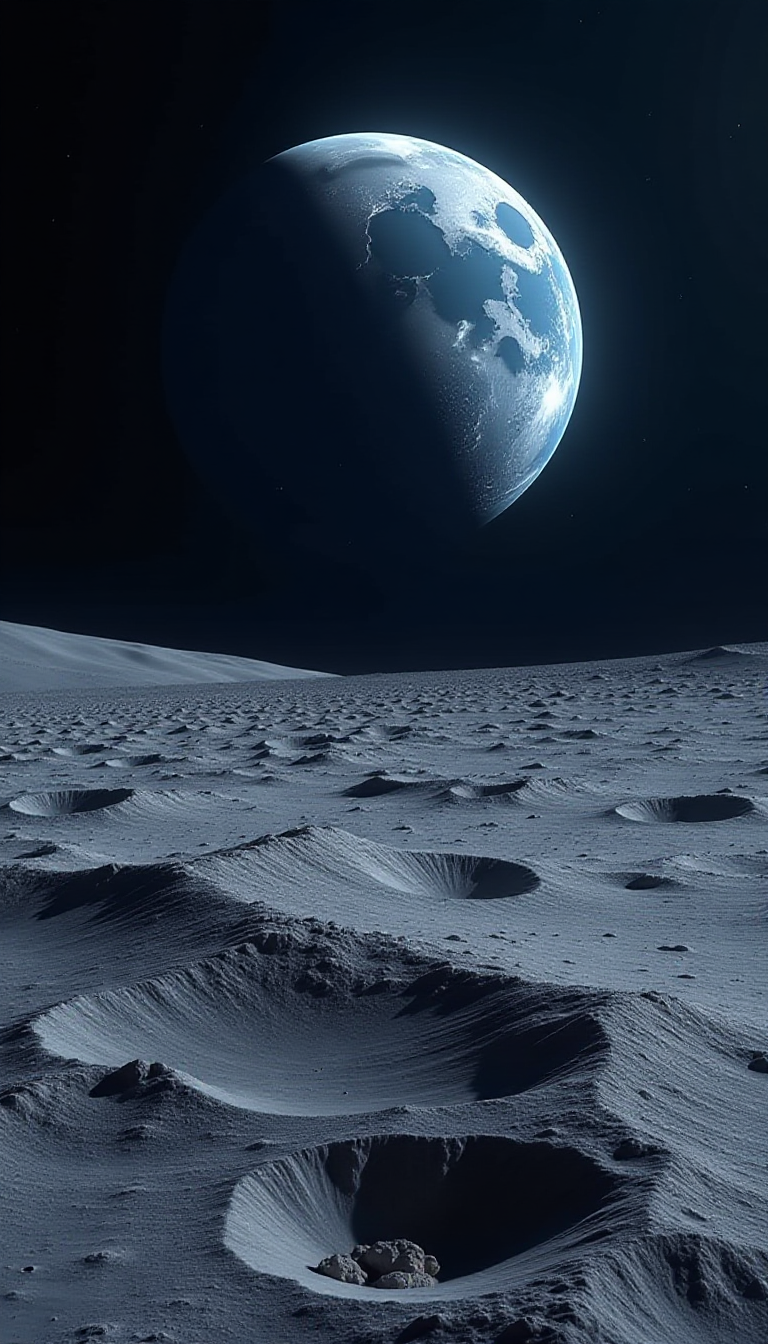 Explore Earth and Moon: An Inspiring AI Image for Kids
