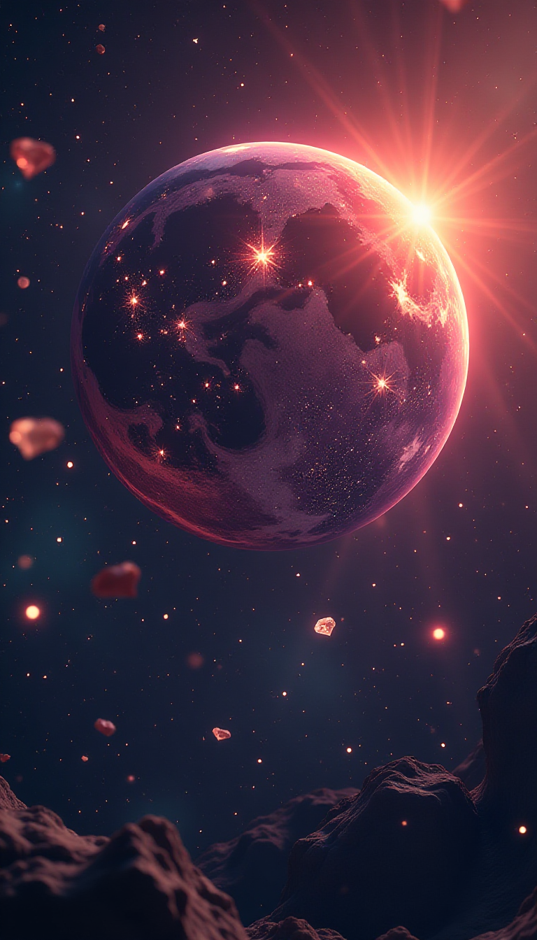 Explore a Mysterious Planet with Shiny Diamonds in AI Art