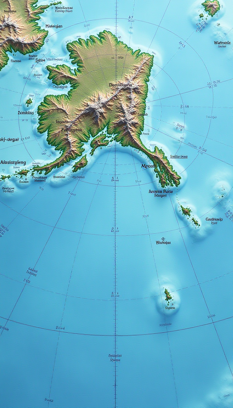 Explore the Aleutian Islands: Educational AI Image for Kids
