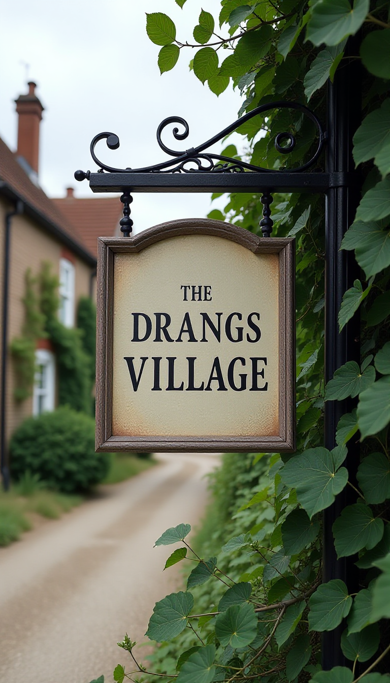 Explore Creativity: A Charming Village Sign with Bold Lettering