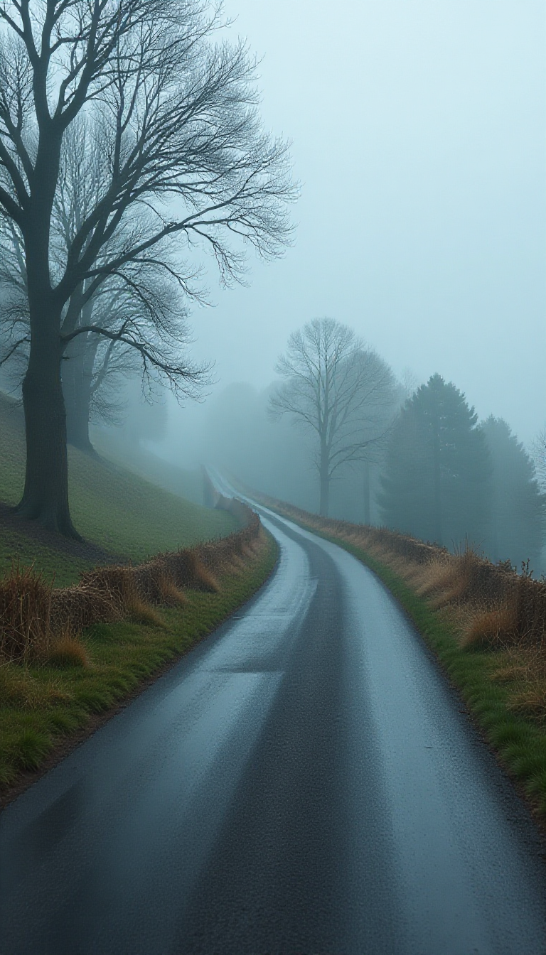 Explore a Misty Countryside Countdown - AI Art for Kids