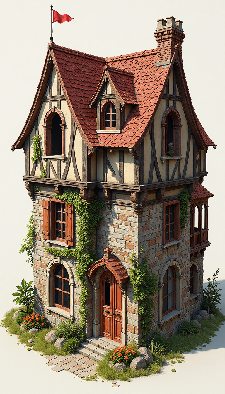 Explore a Medieval Elite House: AI-Generated Educational Image