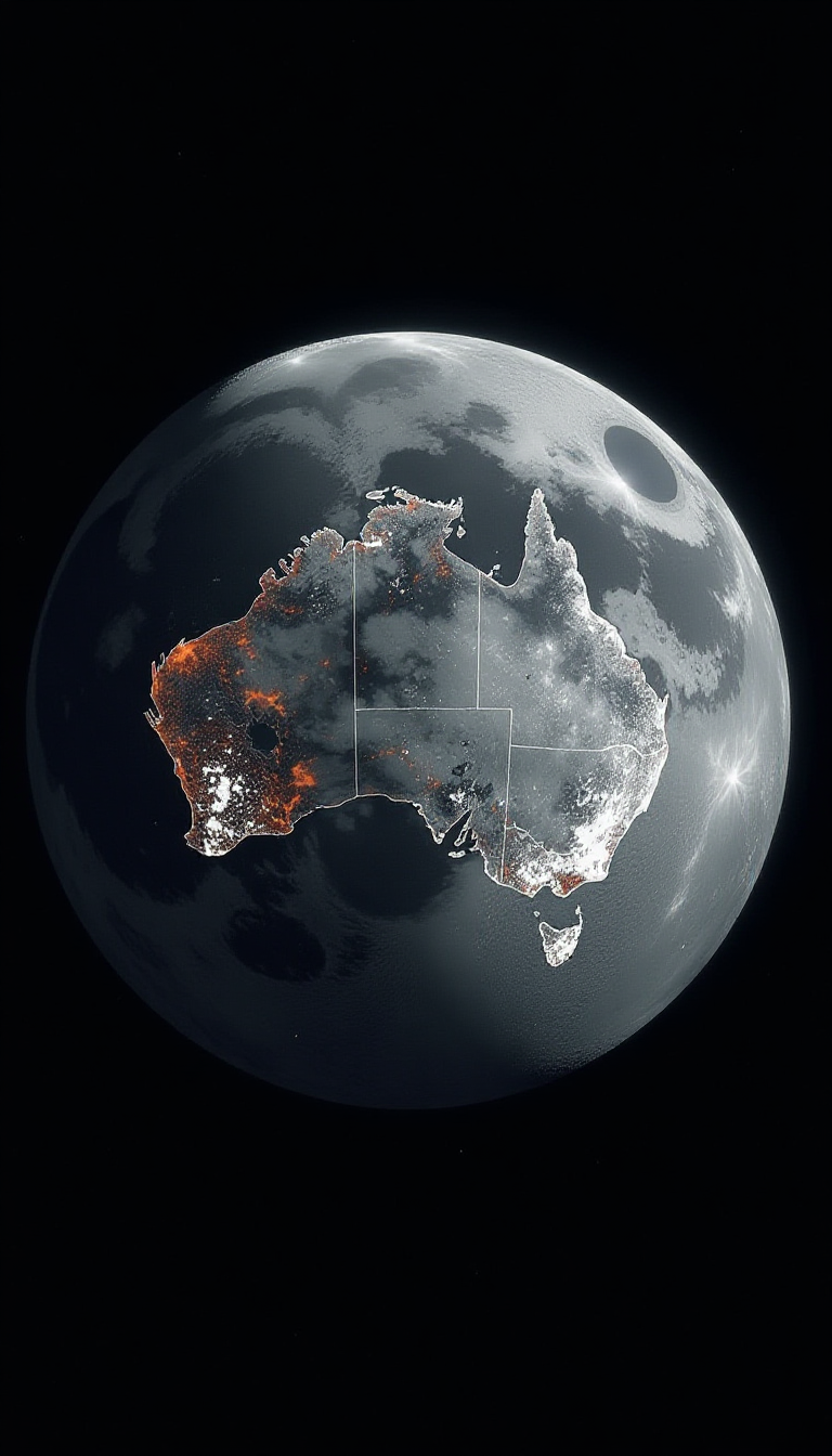 Discover Australia on the Moon: An AI Artwork for Kids