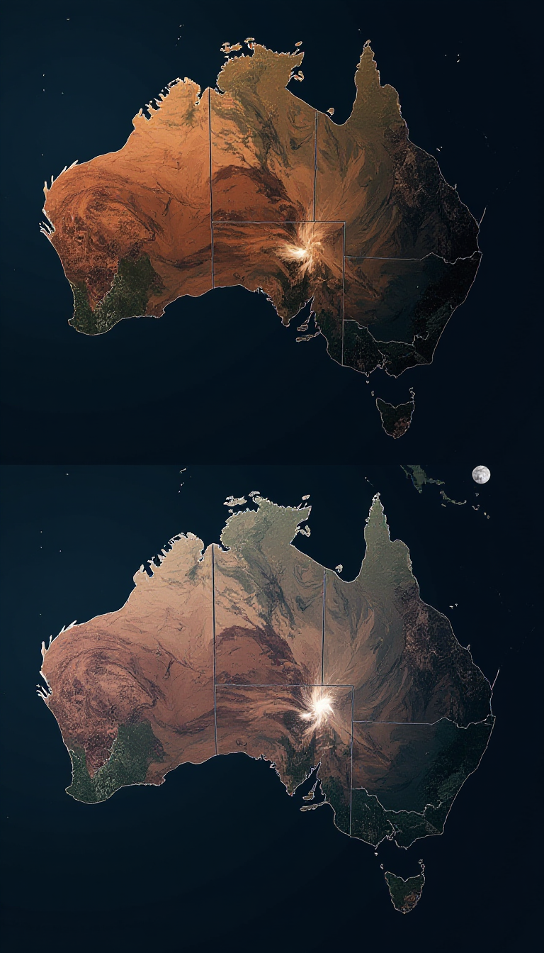Australia vs. Moon: A Visual Comparison for Kids' Learning