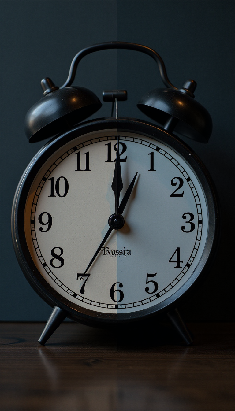 Exploring Time Zones: AI Art of Russia's Morning and Evening