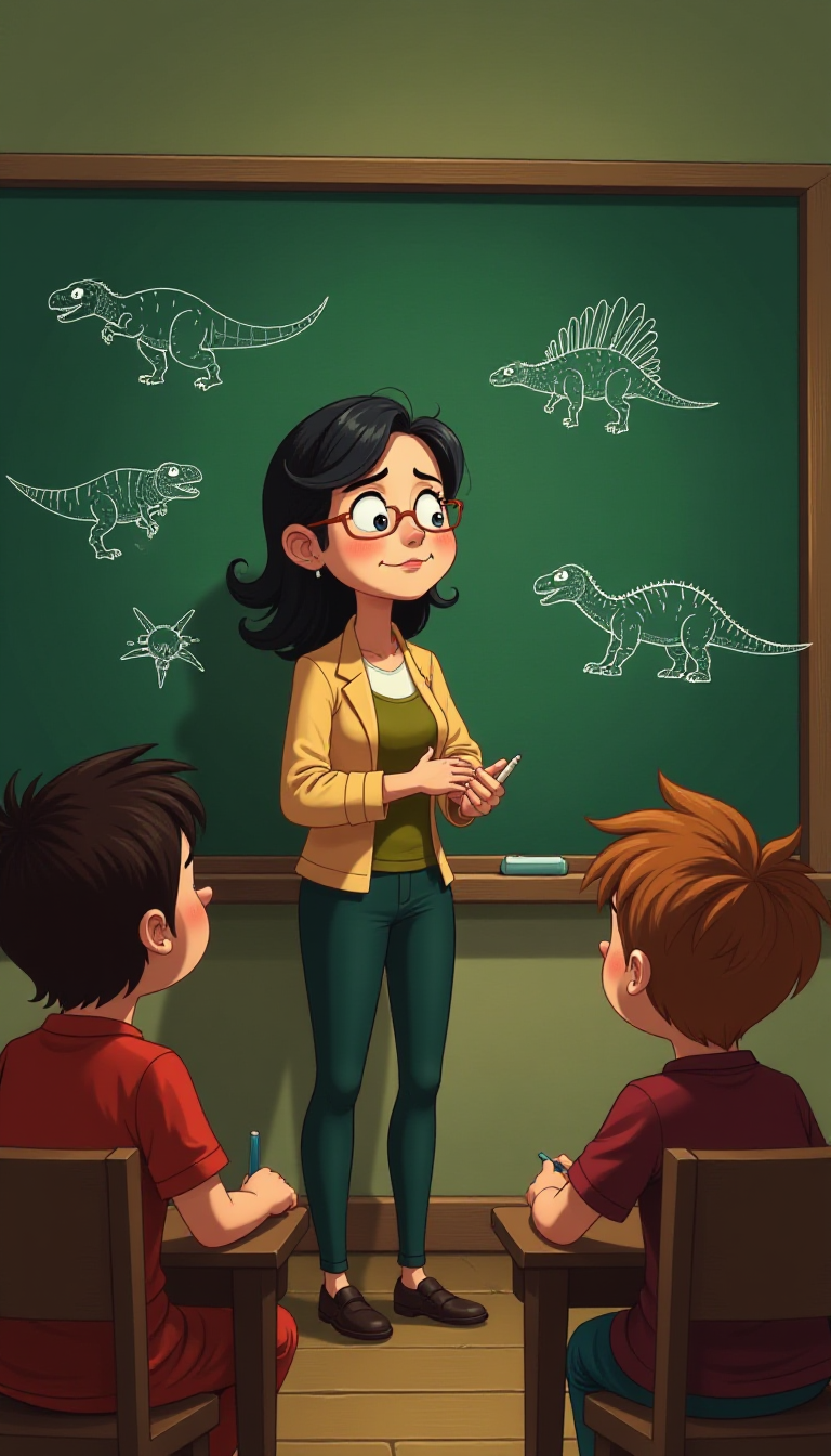 Creative Learning: Kids Drawing Dinosaurs & Spaceships in Class
