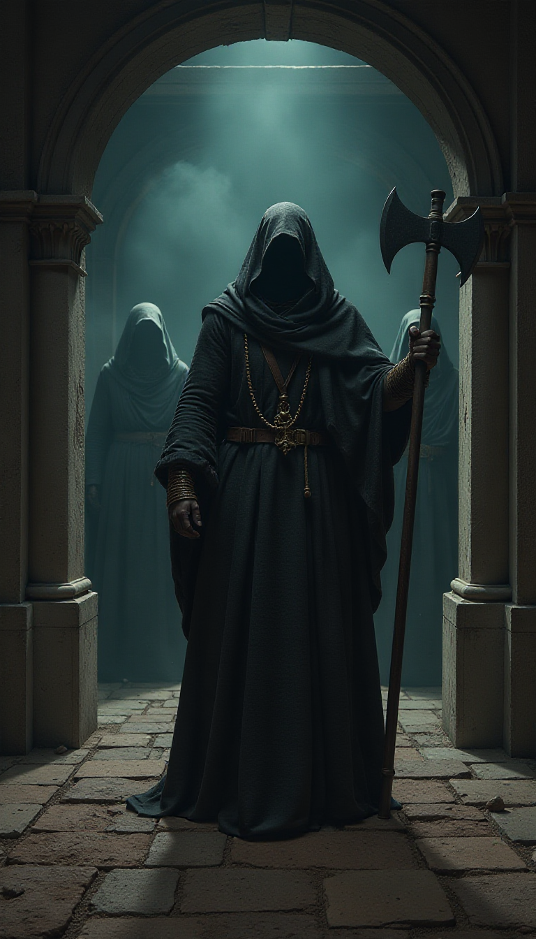 Explore Medieval History Through AI: Executioner and Ghostly Figures