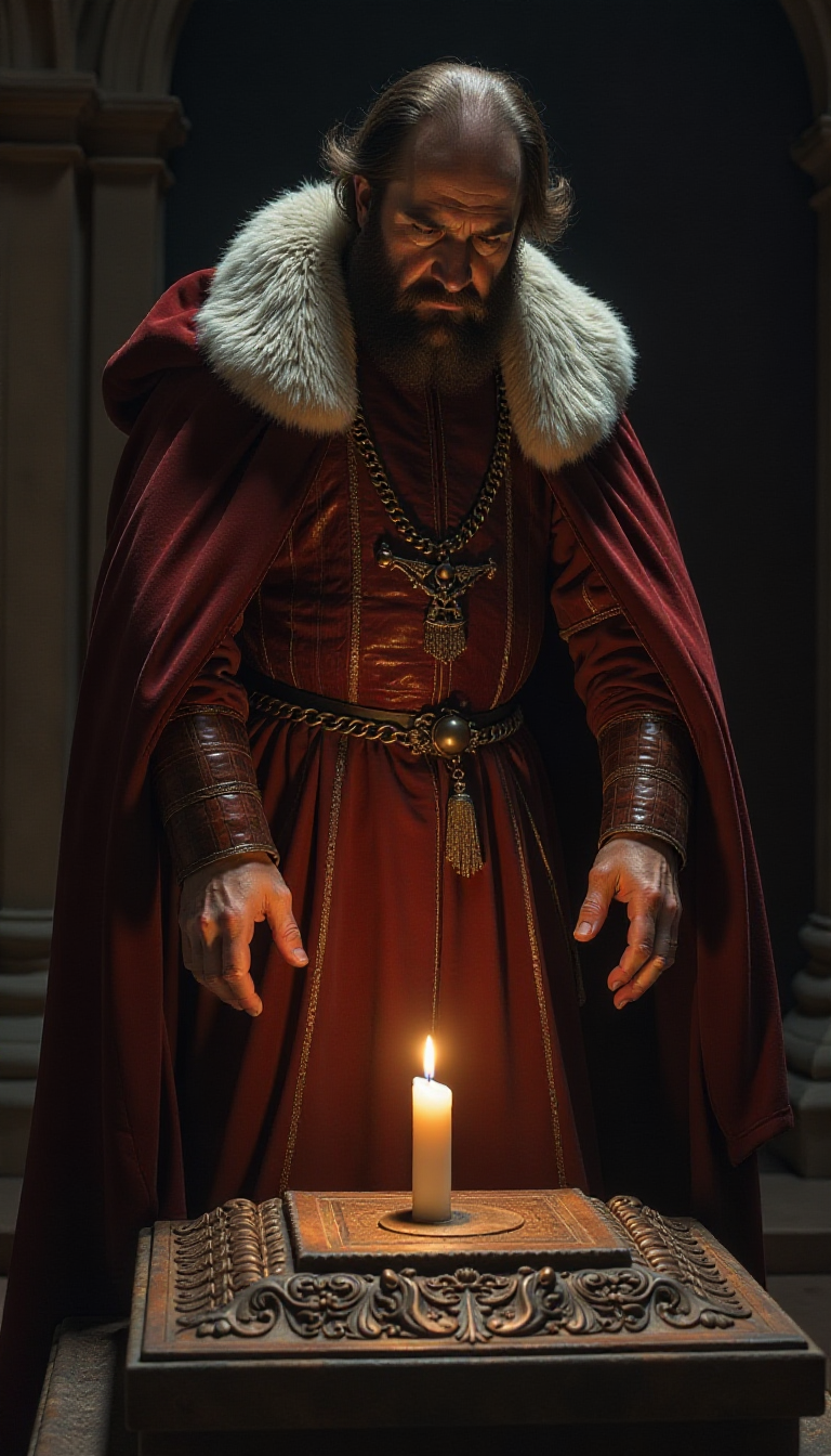 Sorrowful Henry VIII: A Creative AI Image for Kids' Learning