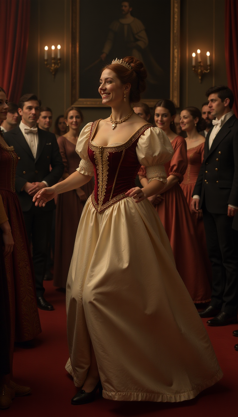 Catherine Howard Dancing at a Royal Banquet - AI Creativity Unleashed