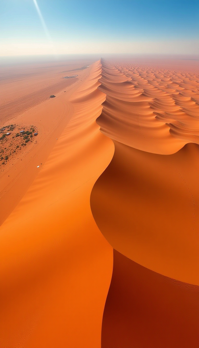 Explore the Namib Desert: Aerial View of Golden Dunes