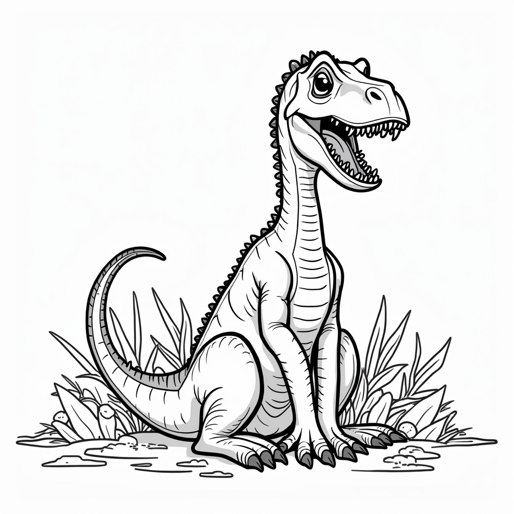Coloring Page: Indoraptor in Forest - Educational Fun for Kids