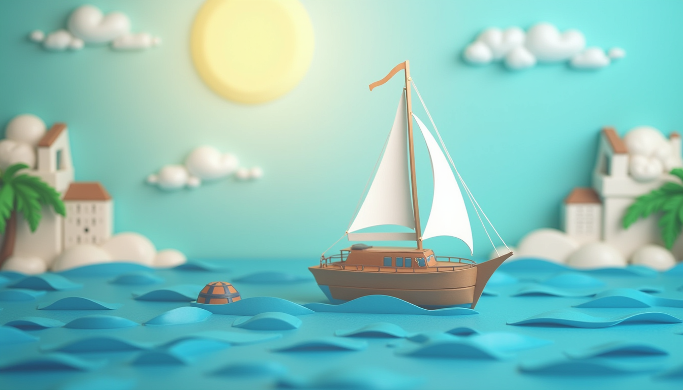 Explore the Caribbean with a Papercraft Sailboat Image