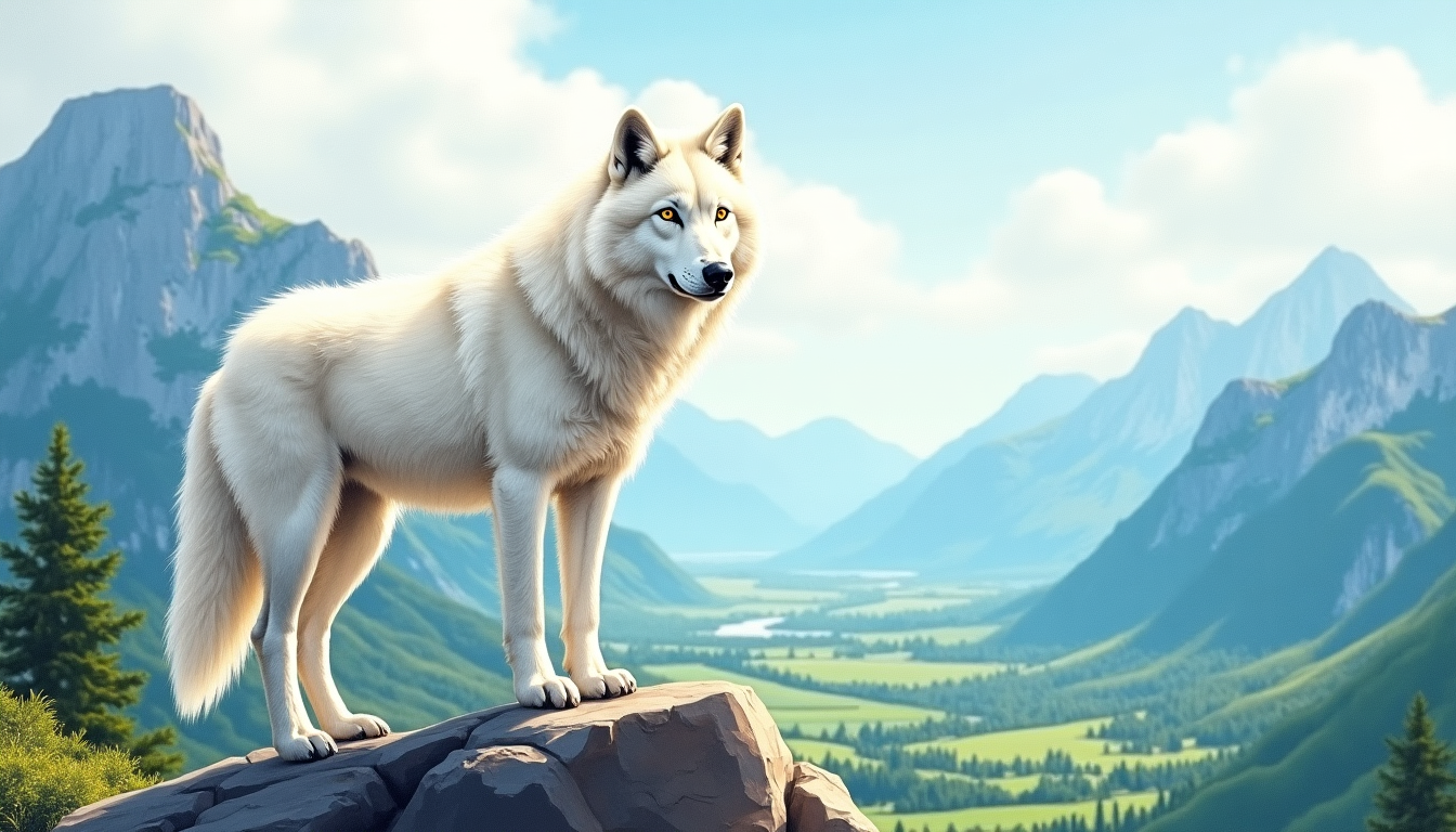 Stunning White Wolf Artwork Created by Kids | Train Your Brain AI