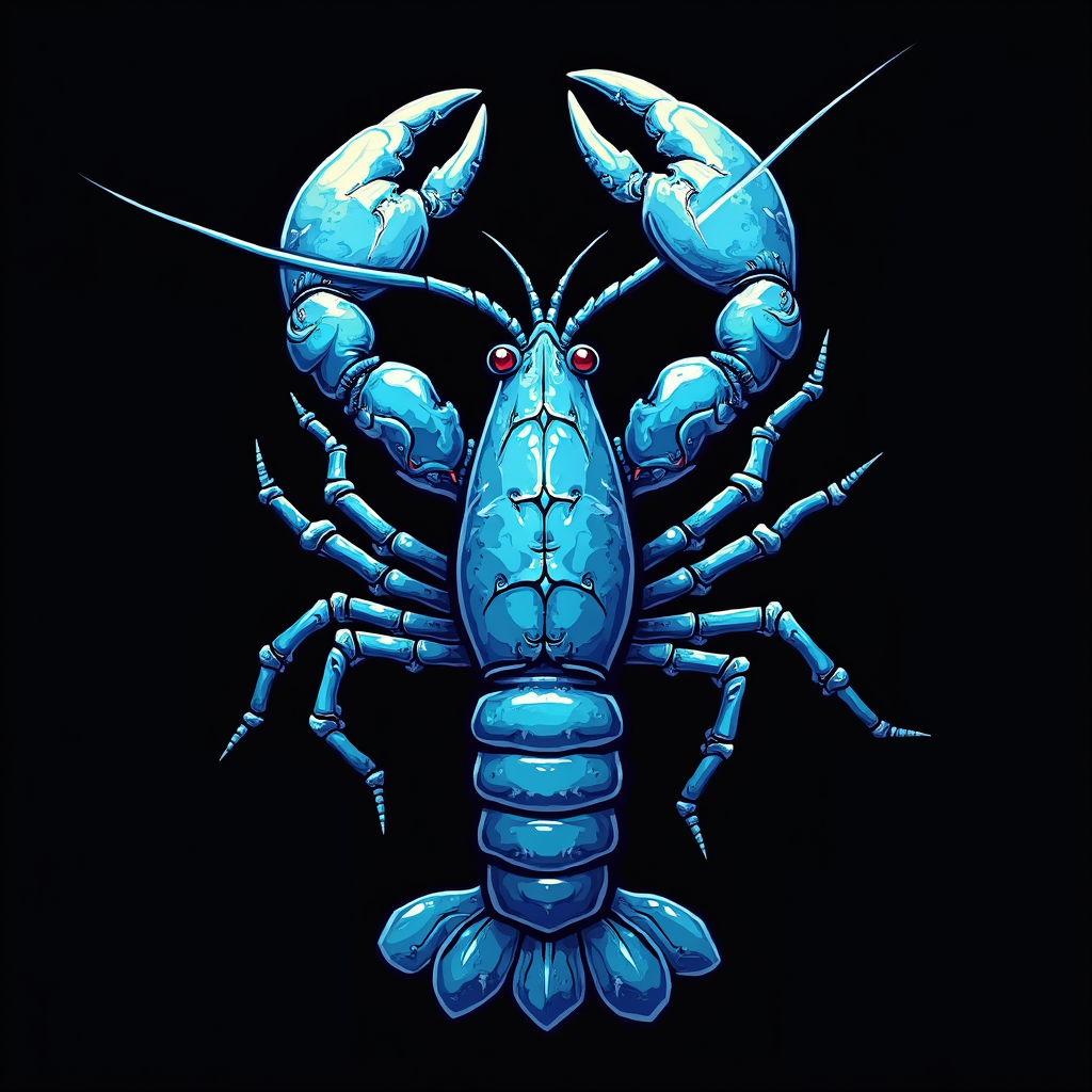 Creative AI Art: Blue Lobster in Graffiti Style Background