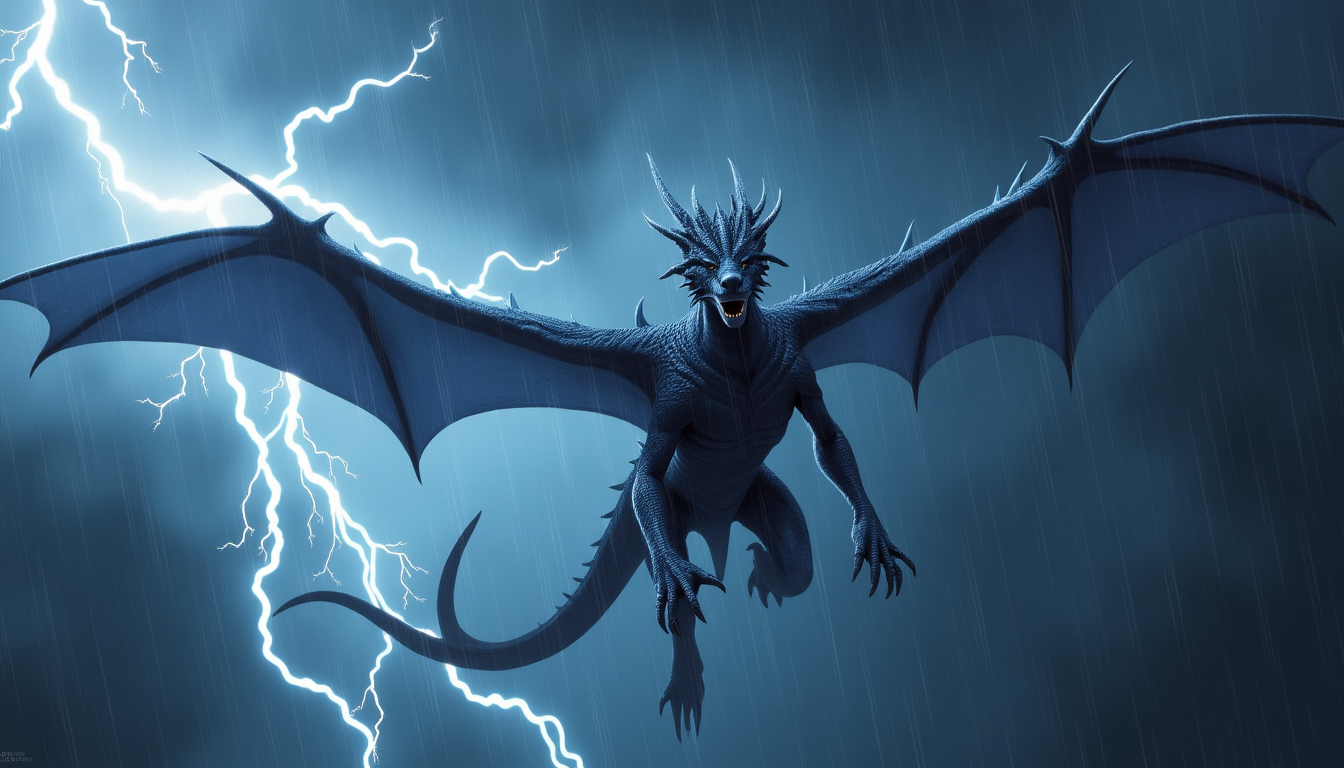 Stunning Dark Navy Blue Dragon Image for Kids' Creativity