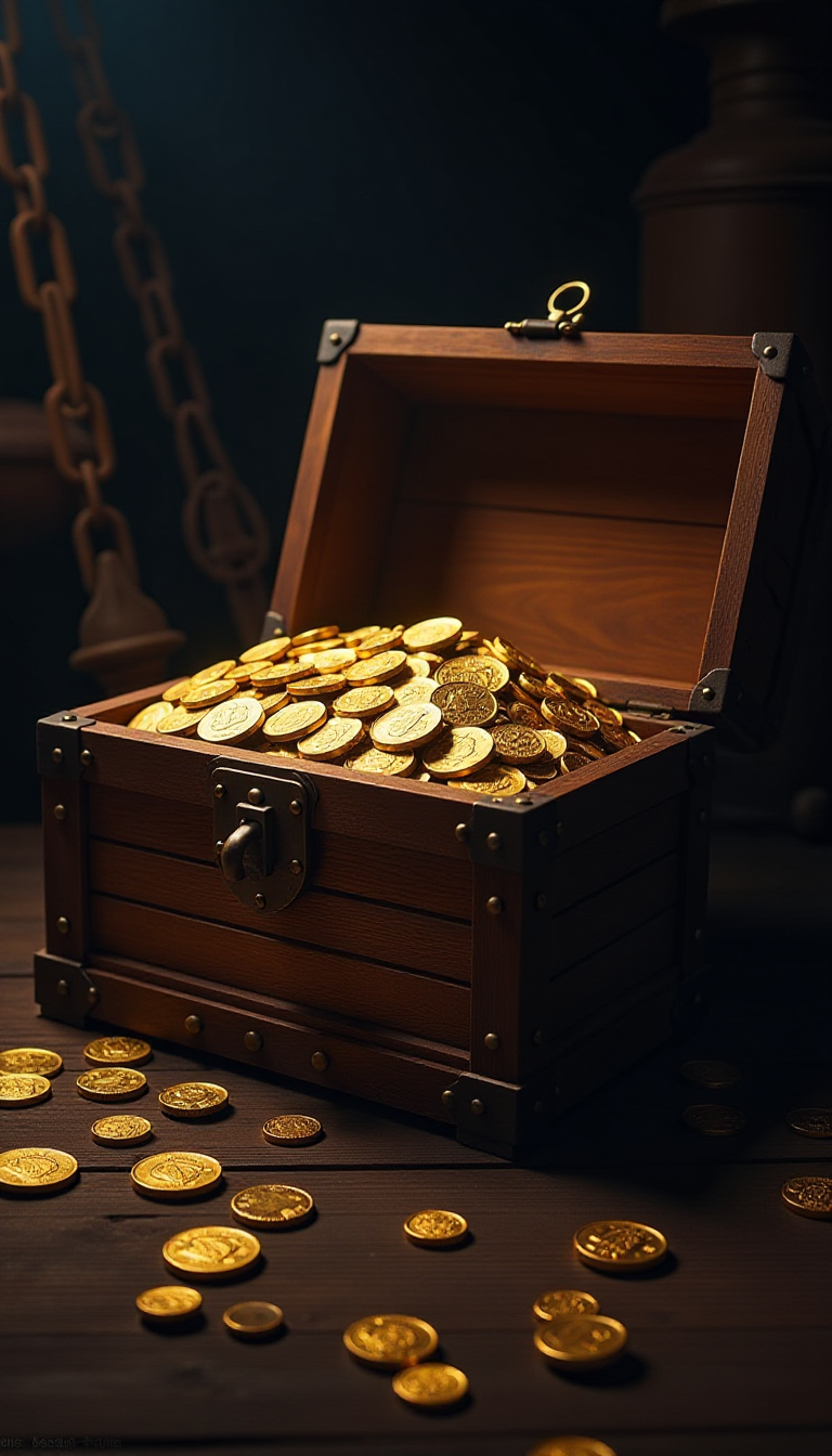 Explore Creativity: AI-Generated Treasure Chest Image for Kids