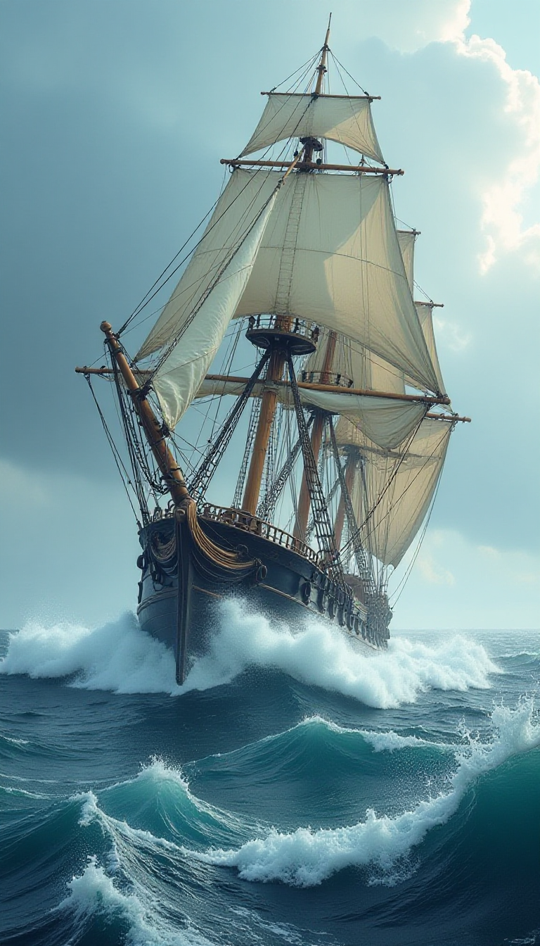 Explore the Stormy Seas: A Whaling Ship in Action