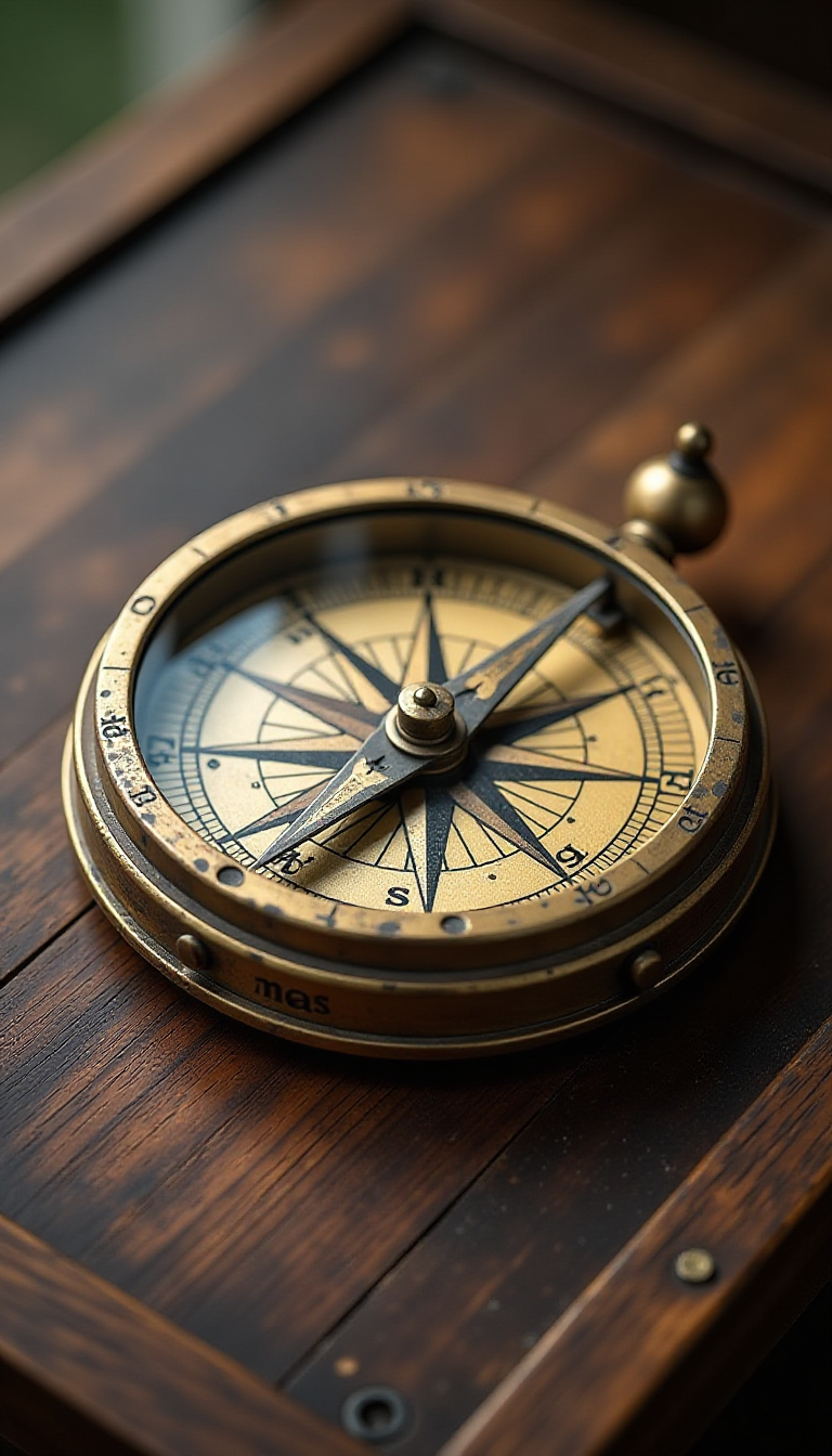 Uncover Hidden History with an Antique Maritime Compass Image