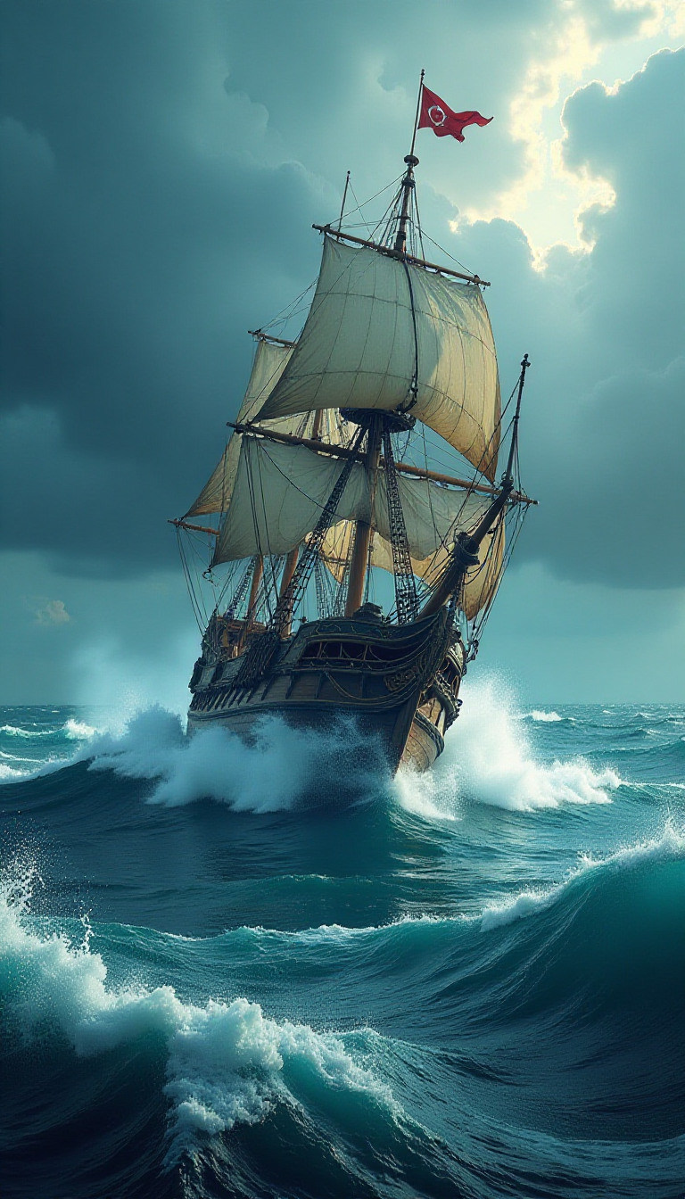 Explore the Stormy Ocean: A Creative AI Treasure Galleon Adventure