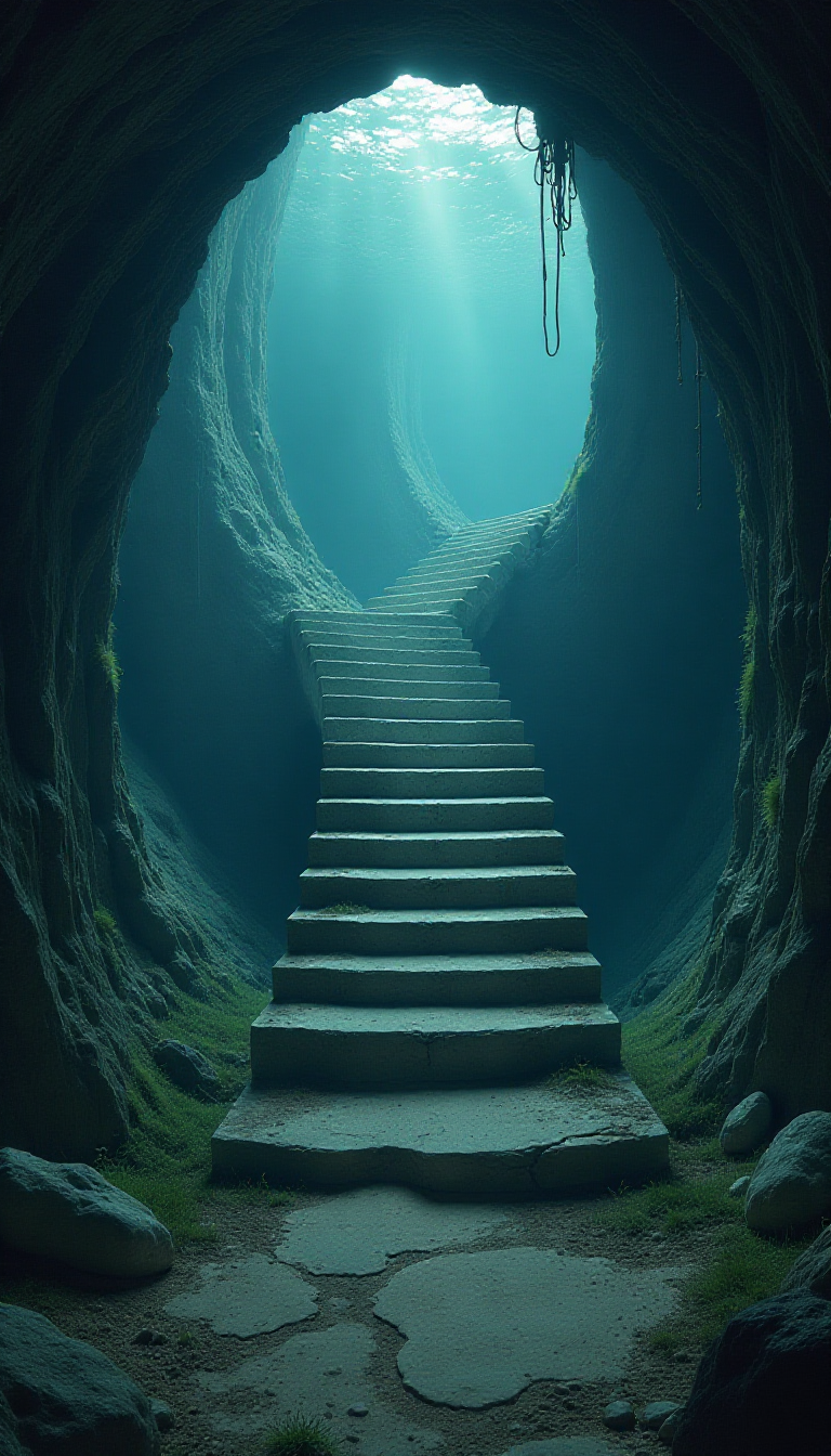 Explore the Mystical Submerged Staircase: A Journey into Imagination