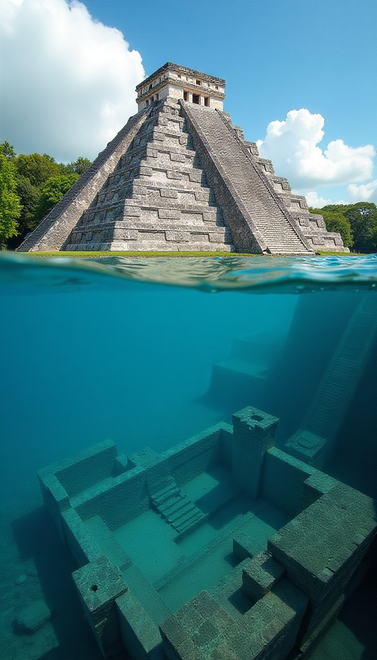 Explore Ancient Mayan Temples and Sunken Ruins Through AI Art