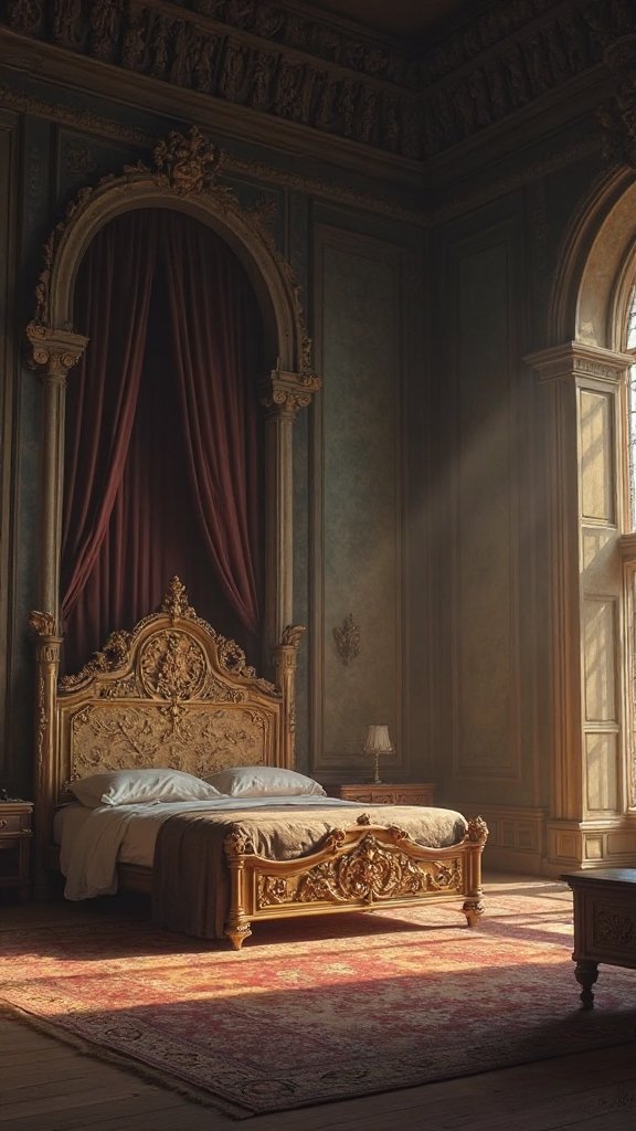 Ludwig spent a fortune on his castle. Skilled workers carved the rooms and painted the walls with scenes from old leg...