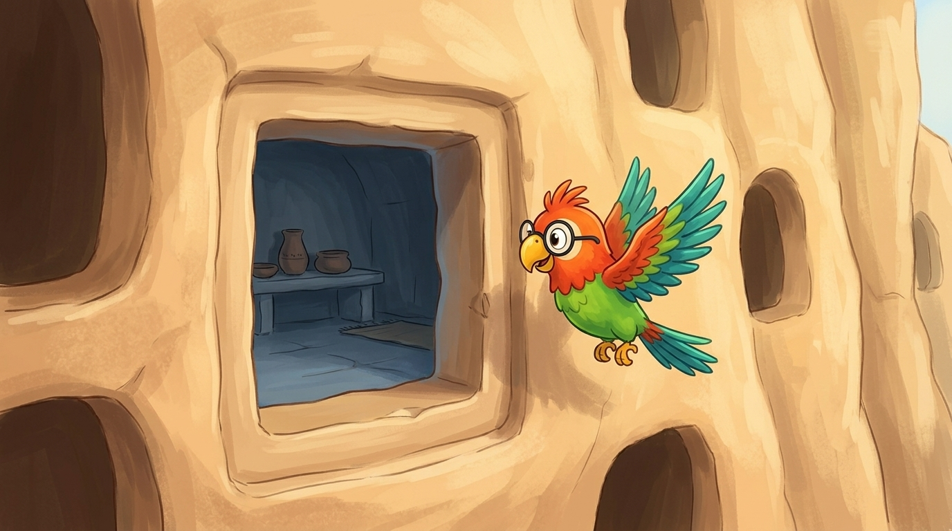 The soft stone is easy to carve, and in the air it becomes harder. So people cut doors, windows, stairs, and whole ro...