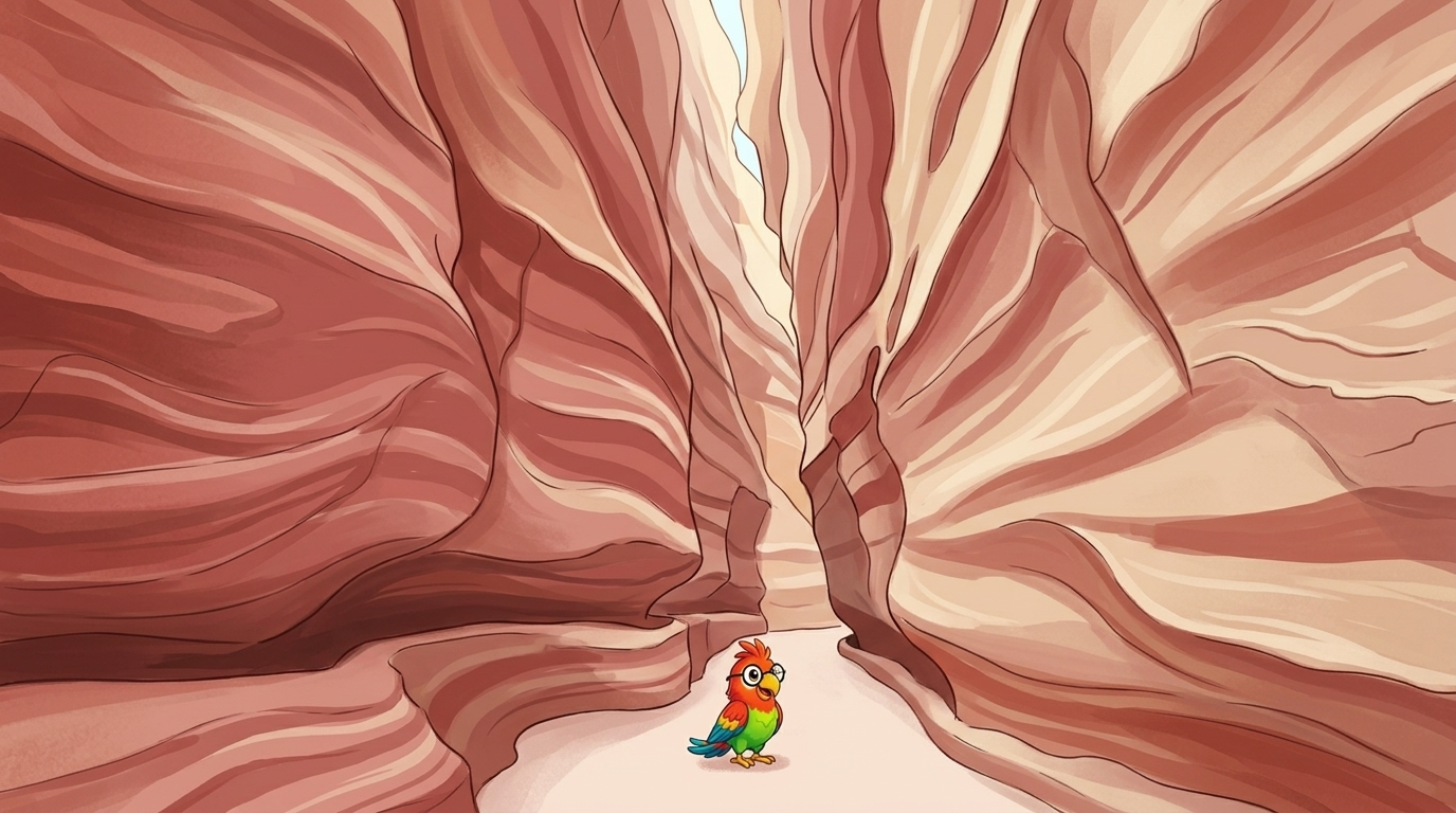 The walls of the crack rose high above her, taller than any tower. Polly could fly over them in a minute. But she did...