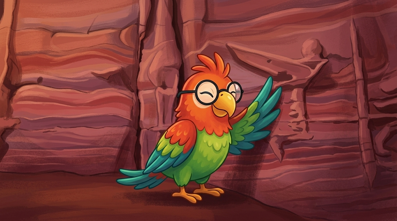 In the evening the colours grew deep and warm. Polly pressed her wing against the wall. The rock still held the heat ...