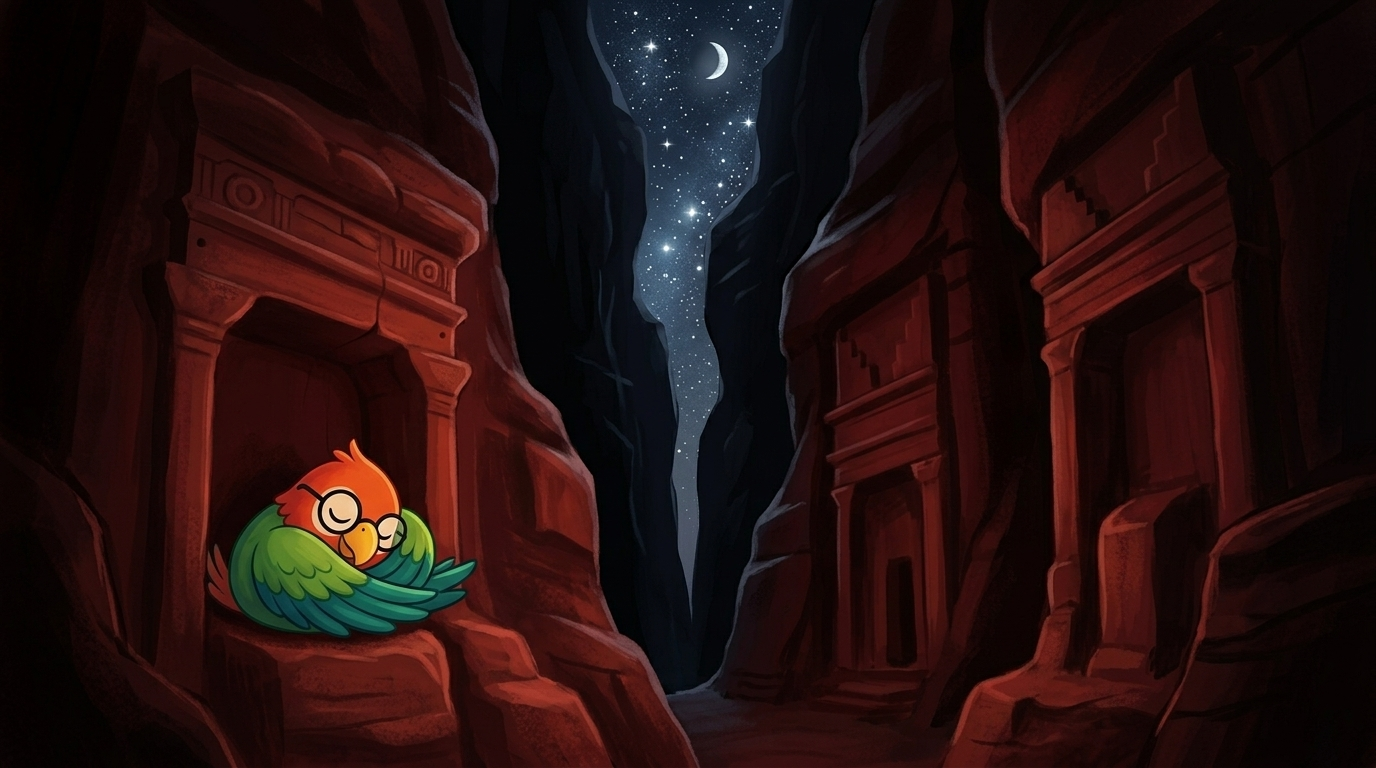 That night she slept in one of the little carved doorways. High above, the ribbon of sky filled with stars. Tomorrow ...