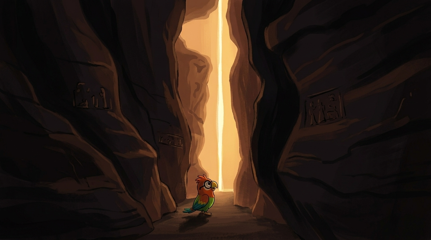 Then she saw it. At the final bend, a thin line of light stood between the dark walls, like a door standing open.