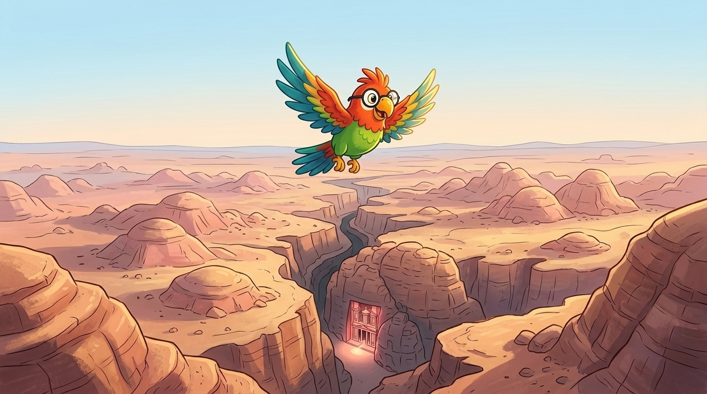 Then she flew up, out of the canyon, high over the desert. Below her, the crack became a thin dark line again. A twen...