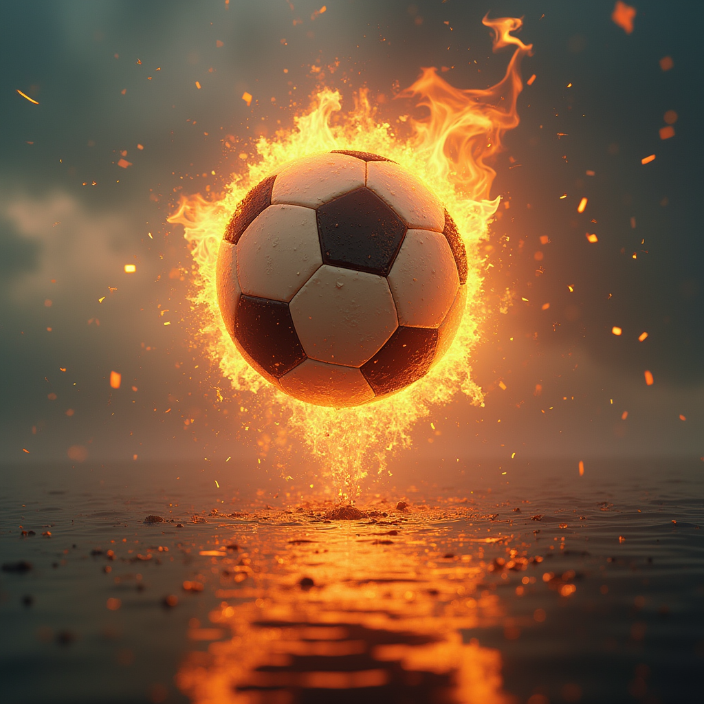 Incredible AI-Generated Soccer Ball on Fire – Ignite Creativity