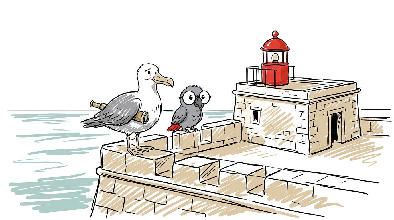 An old albatross came with a spyglass. He looked at the sea for a long time. Then he said, this quiet sea can trick y...