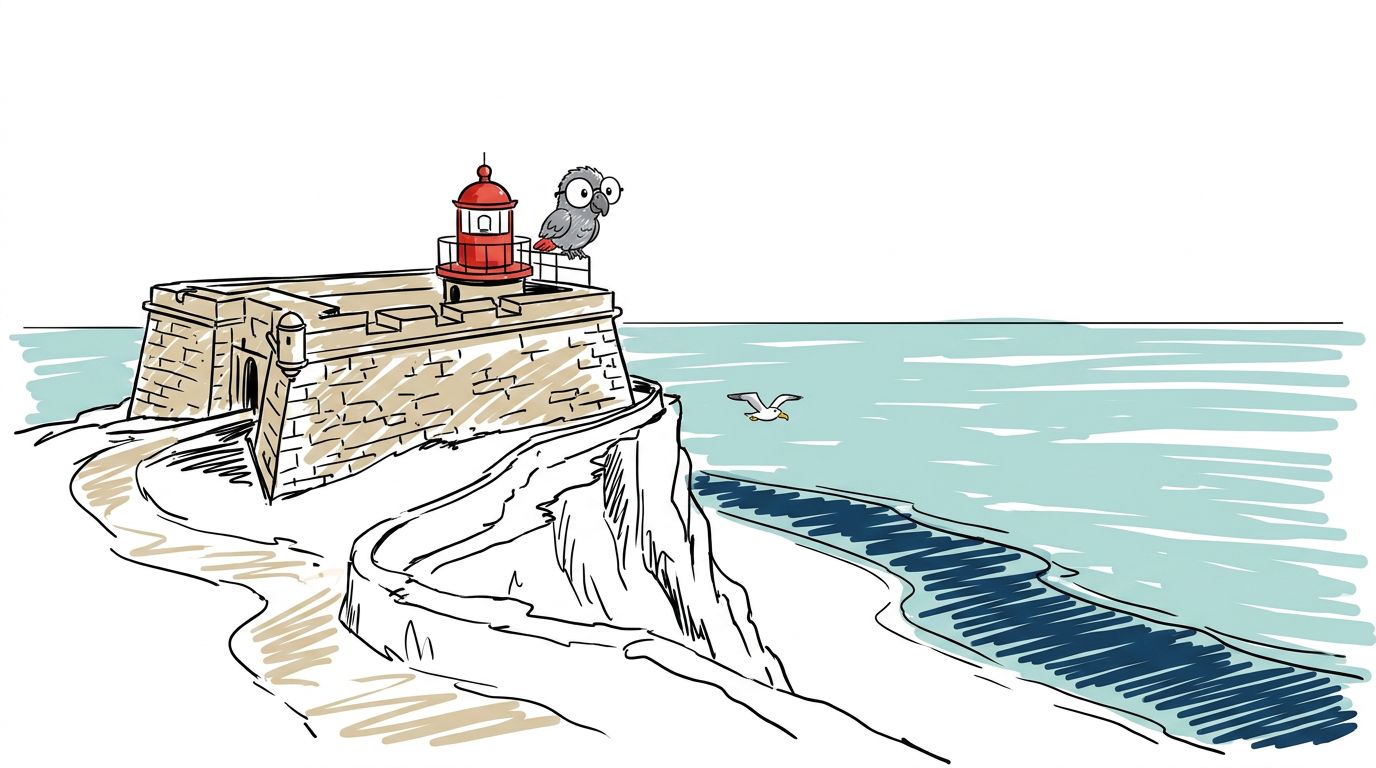 Polly took one last look from the lantern. The sea was calm and blue again. Near the beach, a dark line in the water ...