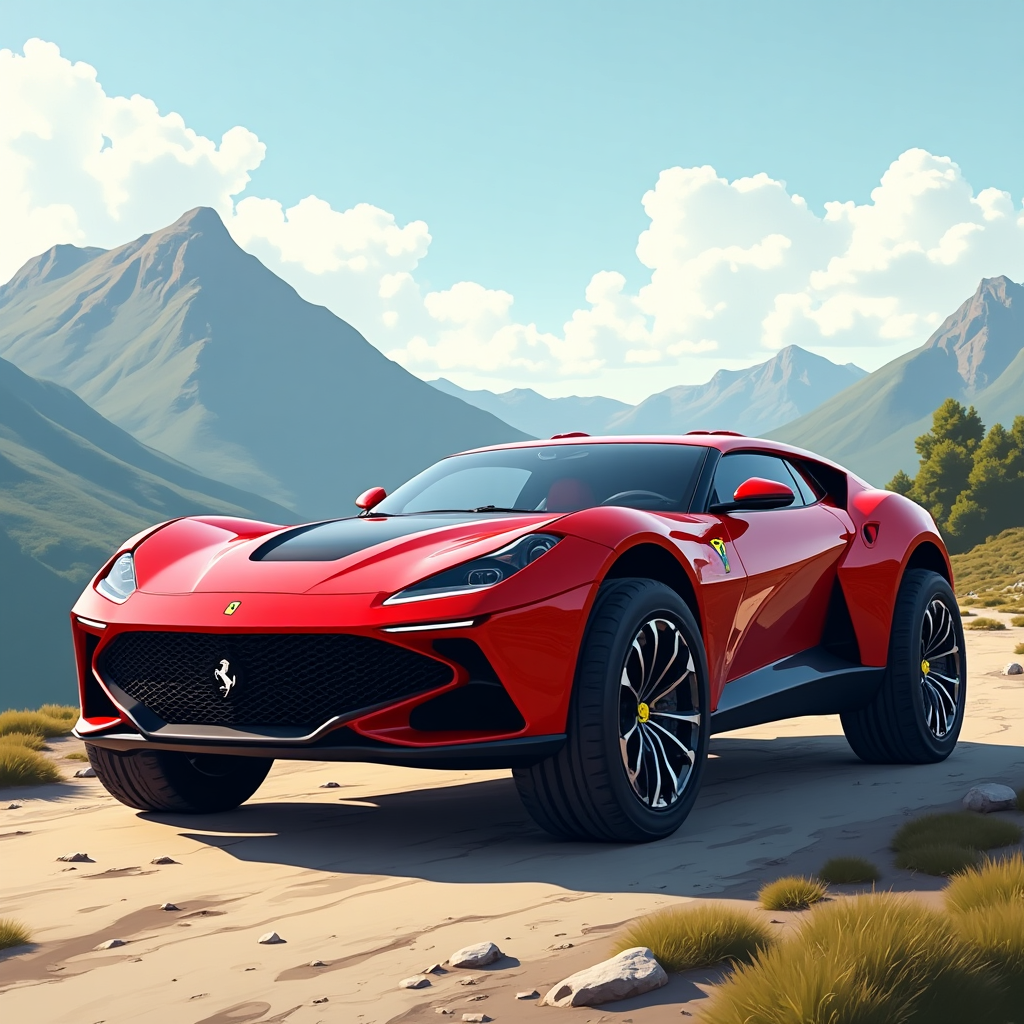 Explore a Unique 4x4 Ferrari Prototype - AI Art for Kids