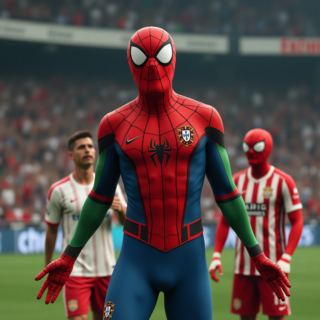 Ronaldo and Messi in Spider-Man Suits: A Creative Artwork