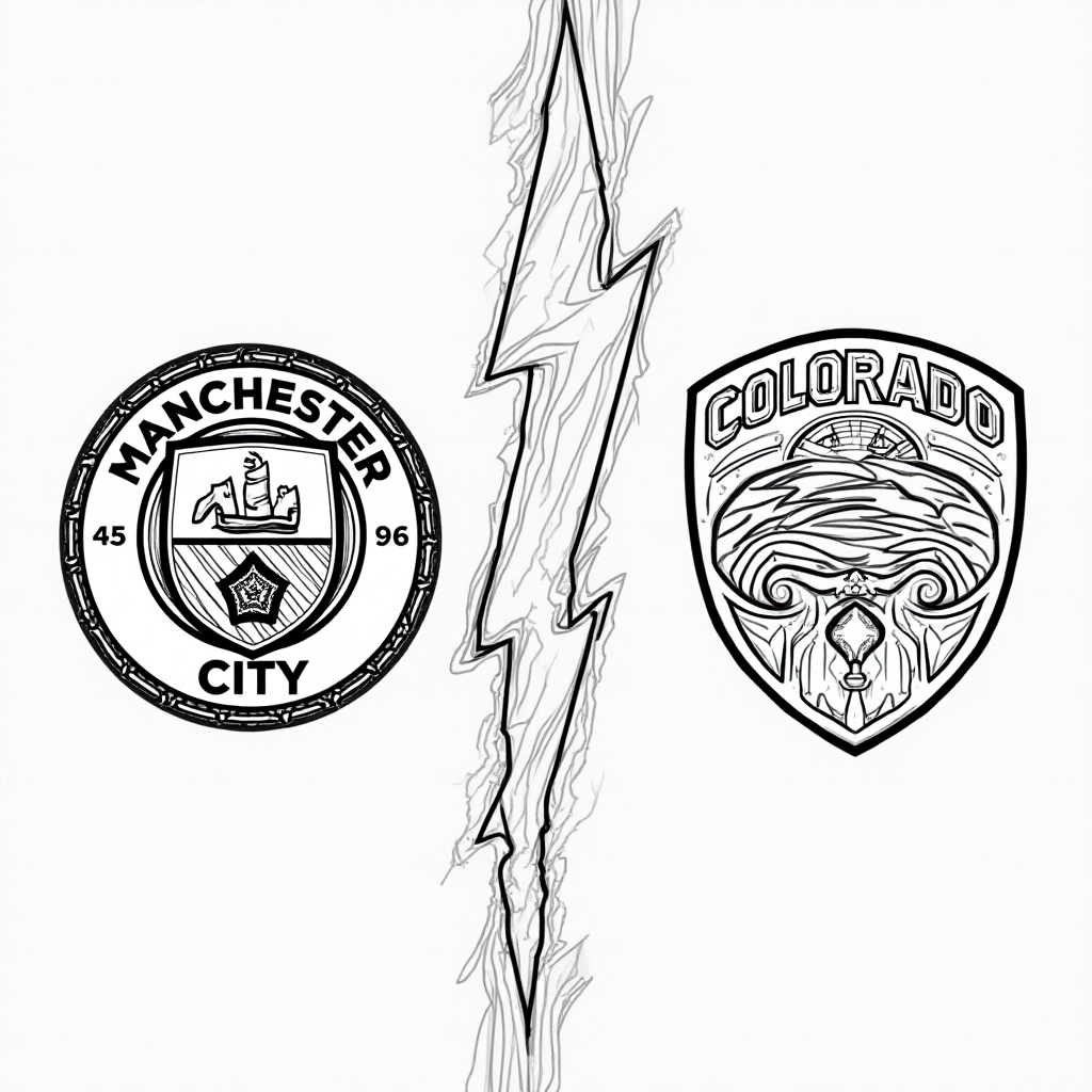 Expert Soccer Logo Coloring Page: Manchester City vs Colorado Rapids