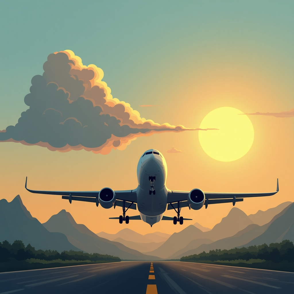 Inspiring AI Art: Safe Plane Landings After Scary Stories