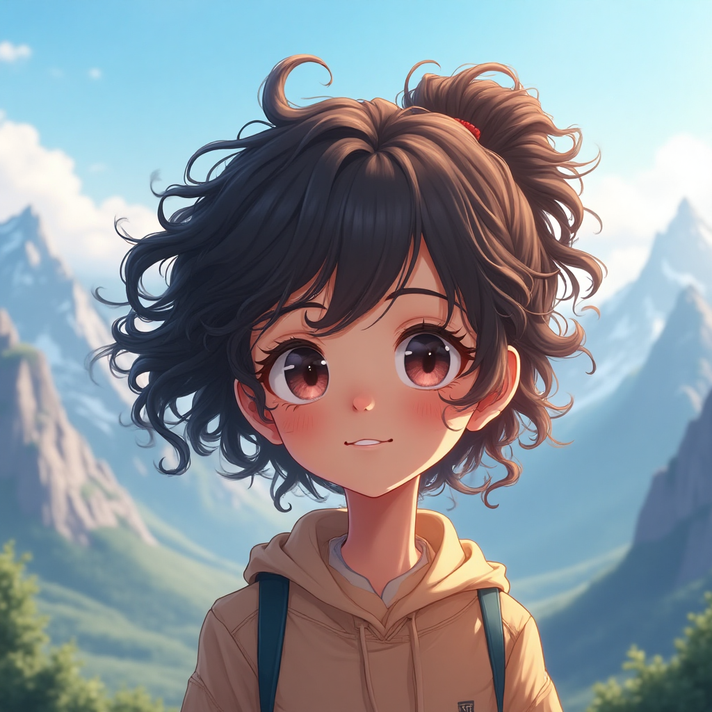 Inspiring AI-Generated Anime Girl on a Mountain | Train Your Brain AI